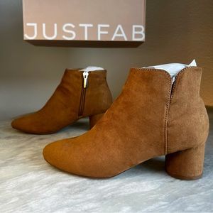 JustFab NWOB Rosie Bootie ankle boot size 6 side zip round block heel MSRP$49.99